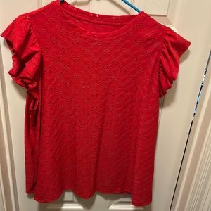 Red eyelet top size 1x worn once!